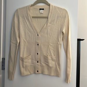J. Crew Cream Colored Cardigan Sweater, Sz XS